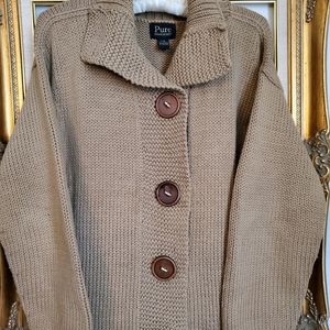 Pure HAND KNIT cardigan sweater